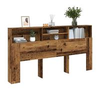 Headboard Cabinet Old Wood 200x19x103.5 cm Engineered Wood Wall-Mounted Shelving