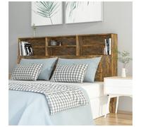 Headboard Cabinet Smoked Oak 160x19x103.5cm Eng Wood Wall Mount Hidden Storage