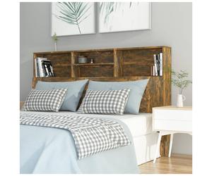 Headboard Cabinet Smoked Oak 160x19x103.5cm Eng Wood Wall Mount Hidden Storage