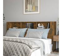 Headboard Cabinet Smoked Oak 220cm W x 18.5cm D Engineered Wood Slim Shelf Unit