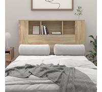 Headboard cabinet smoked oak engineered wood 120x18.5x102.5 cm storage shelf 1pc