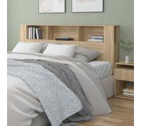 Headboard Cabinet Sonoma Oak 200cm Engineered Wood Slim 18.5cm Wall Mount Shelf