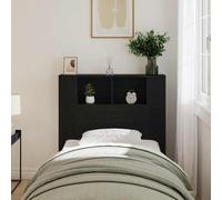 Headboard cabinet wall-mounted 100cm engineered wood Black Oak shelf compact UK
