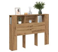 Headboard Cabinet Wall-Mounted Artisan Oak 140 cm Engineered Wood Shelf Storage