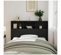 Headboard cabinet Wall-mounted Black Oak 140x19x103.5cm Engineered Wood Slim Box