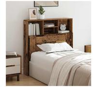 Headboard cabinet Wall-Mounted Old Wood 100x19x103.5cm Engineered Wood Shelf UK