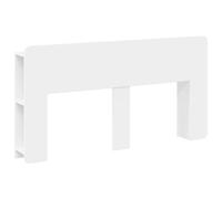 Headboard Cabinet White 182.5x18.5x80cm Engineered Wood U-Shape Storage Display
