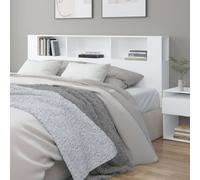 Headboard cabinet white 200cm W x 18.5cm D x 104.5cm H wall-mounted & concealed