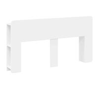 Headboard Cabinet White Engineered Wood 154x18.5x80cm U-Shape Storage with Shelf