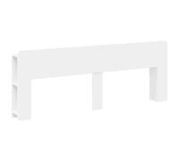 Headboard Cabinet White Engineered Wood 215x18.5x80cm U-Shape Storage Shelf Unit