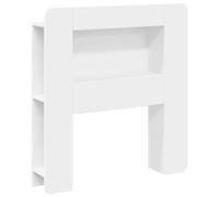 Headboard Cabinet White Engineered Wood 93.5x18.5x100cm Modern Storage Bed Shelf
