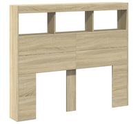 Headboard Cabinet with LED Bed Header Bed Headboard Storage Cabinet vidaXL