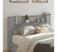 Headboard Cabinet with LED Grey Sonoma 160x16.5x103.5 cm Berkfield Home Grey One Size