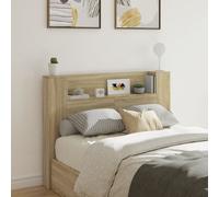 Headboard Cabinet with LED Sonoma Oak 140x16.5x103.5 cm Berkfield Home Brown One Size