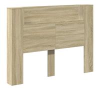 Headboard Cabinet with LED with Shelf Engineered Wood Modern Storage vidaXL