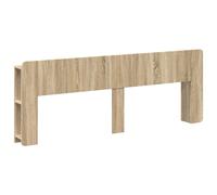 vidaXL Headboard Cabinet with Storage High Gloss White Engineered Wood