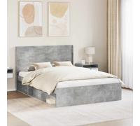 Headboard Concrete Grey 146.5x7x100cm Engineered Wood Vertical Slat Bed Mount UK
