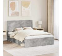 Headboard Concrete Grey 166.5x100cm Engineered Wood Vertical Slat Bed Mount Legs