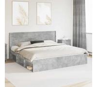 Headboard Concrete Grey 186.5x7x100cm Engineered Wood Vertical Slat Bed Mount UK