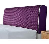 Headboard Cover, Bed Headboard Slipcover Protector with Stretch Side and Pocket Solid Color Dustproof Cotton Cover for Twin Full Queen King Headboard,Purple-150x65cm(59x25.6inch)