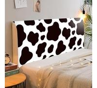Headboard Cover Black White Cow Headboards for Beds Cover Polyester Headboard Covers Single Headboard All-inclusive Elastic Single Bed Headboard Bed Headboard Cover Dustproof 100-130cm
