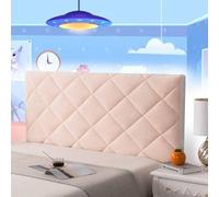 Headboard Cover Double Divan Headboard Covers for King Size Bed White Grey Velvet Dustproof Protective Cover Double/Single/King Size White/Grey Padded Velvet,pink-150cm