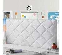 Headboard Cover Double Single Bed Headboard Covers Slipcover Velvet All-Inclusive Headboard Protection Cover Dustproof Protector Stretch for Bedroom Decor,white-160cm