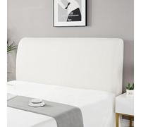 Headboard Cover Elastic Stretch Slipcover Covers Headboard Lining For Dustproof Protector Cover In Spandex Fabric Soft Protective Coverage Of Padded Bed Single Double(200CM(190--220CM),White