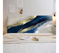 Headboard Cover Gold Graffiti Blue Headboards for Beds Cover Single Headboard Polyester Headboard Covers Single Bed Headboard Dustproof Elastic Small Double Headboard Bed Headboard Cover 140-160cm