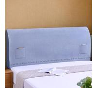 Headboard Cover with Pockets, Textured Fabric Padded Protector, Universal Fit for Dust Resistance and Decorative Bedroom Use