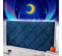 Headboard Covers for Single/King/Double Bed Headboard Slipcover Universal Dustproof All-Inclusive Protector Cover Double/Single/King Size White/Grey Padded Velvet,blue-190cm