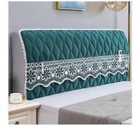 Headboard Covers, Thickened Anti-collision Bed Head Cover, Full Covered Lace Quilting Dust Cover, for Single/Double/King/Super King Size,Dark Green A,220cm