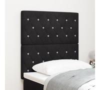 Headboard Crystal Button Tufted Black 80 cm Velvet Berkfield Home Black One Size