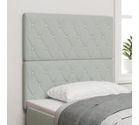 Headboard Crystal Button Tufted Light Grey 100 cm Velvet Berkfield Home Multi One Size
