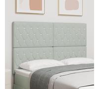 Headboard Crystal Button Tufted Light Grey 160 cm Velvet Berkfield Home Multi One Size