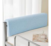 Headboard Cushion Lumbar Pillows Upholstered Bed Back Support Reading Pillow Iron/Wooden Bed Backrest Pillow Cotton Linen Bed Head Reading Cushion for Aldult Child Student(Blue1-80x25x5cm)