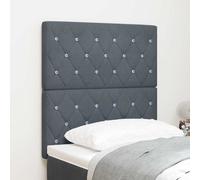 Headboard Dark Grey Velvet 80cm Tufted Argyle Wall-Mount Padded 128cm Stylish HD