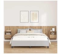 Headboard Floating Bedside Cabinets 297x32.5x80cm Artisan Oak Storage Eng. Wood