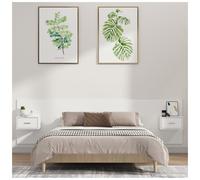 Headboard Floating Wall-Mount White Engineered Wood 200x1.5x80cm w/Cabinets Slim