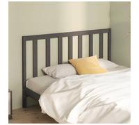 Headboard Grey Solid Pinewood 126x100 cm Rectangular Untreated Wooden Panel Slim