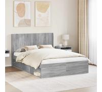 Headboard Grey Sonoma 146.5x100cm Engineered Wood Vertical Slat Sturdy Bed Mount