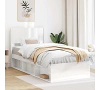 Headboard High Gloss White 87x7x100 cm Engineered Wood Vertical Slat Modern Chic