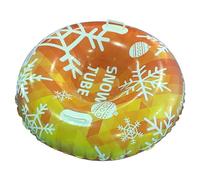 HEADBOARD Inflatable Snow Tube 108Cm for Adults, Heavy Duty Thickened Snow Sled with Handles, Winter Outdoor Sledge, Inflatable Snow Sled for Adults,Orange,108 * 108cm