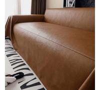 HEADBOARD L Shaped Sofa Cover,PU Leather Couch Protector,Waterproof Sofa Slipcover,Sectional Loveseat Covers,Wipeable Slipcover,Couch Protector for Dogs/Cats (coffee,180X360CM)