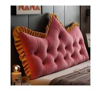 Headboard Large Back Cushion Comfortable Reading Cushion and Backrest In Bed, 2 In 1 Backrest and Head Cushion, Long Cushion for Couch, Wall and Day Bed,120 * 55cm Crystal Velvet-red