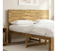 Headboard Live Edge Double Whitewash 144 x 3.6 x 101 cm White Solid Acacia Wood