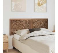 Headboard Natural Solid Teak 160x55x3.5cm Wall-Mount 3D Rustic Panel for Bedroom