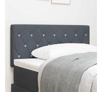 Headboard Padded Plush Velvet Dark Grey 80 x 7 x 88 cm Tufted Argyle Wall-Mount