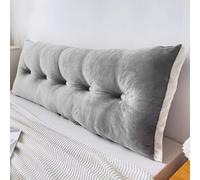 Headboard Pillow Bed Rest Pillows Gray Twin 100Cm Wall Board Couch Cushion Double Bedside Cushion Large Backrest Removable Reading Wedge Upholstered For Bunk Bed Day Bed