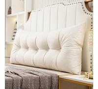 Headboard Pillow Bed Rest Pillows Long Bed Wedge Elevated Cushion Reading Large Bolster Day Bed Bench Dorm Support Backrest For Resting Sleeping Watching Tv Beige Twin 39" 100Cm